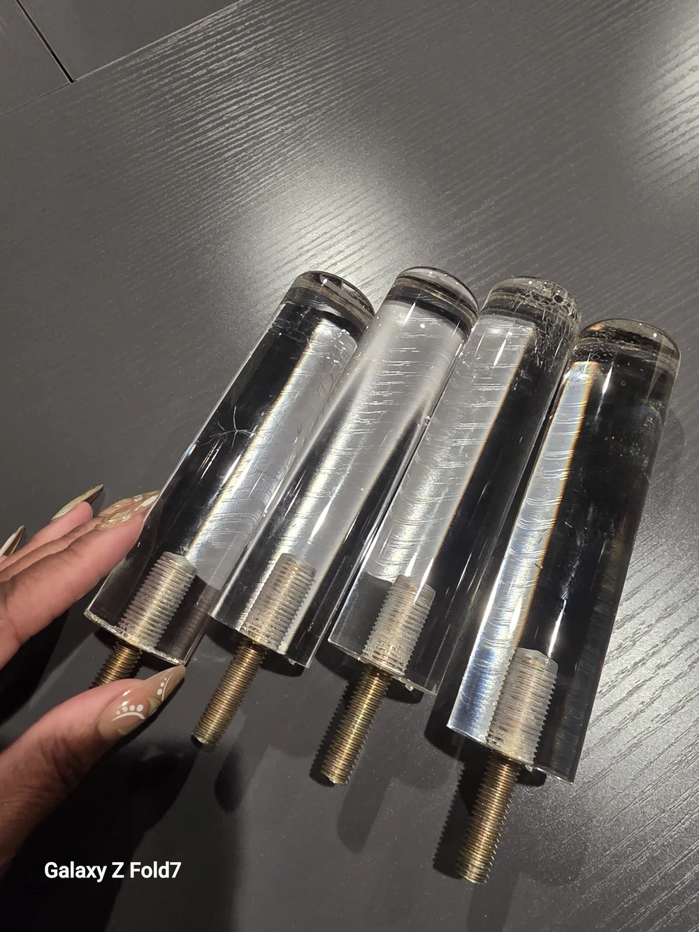 Clear Acrylic Furniture Legs — Set of 4